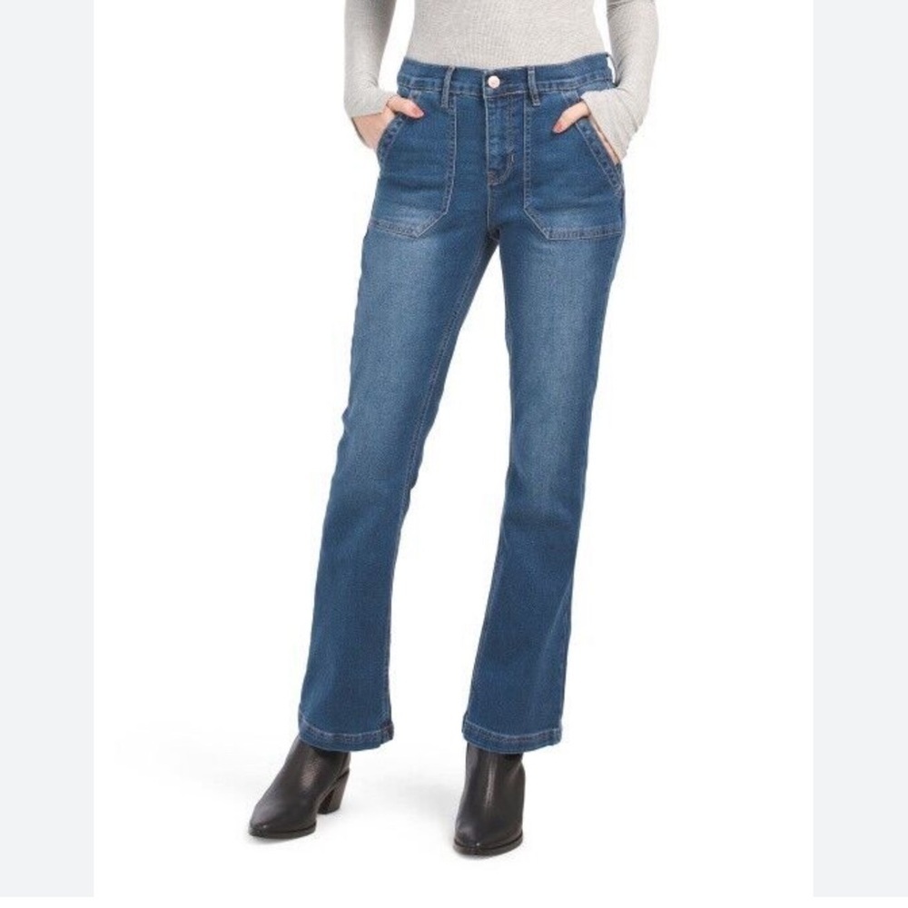 Copper flash petite mid-rise boot cut jeans Size 8P